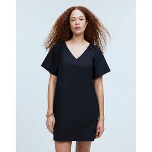 Madewell Women's V-Neck Mini Shirtdress black size XS